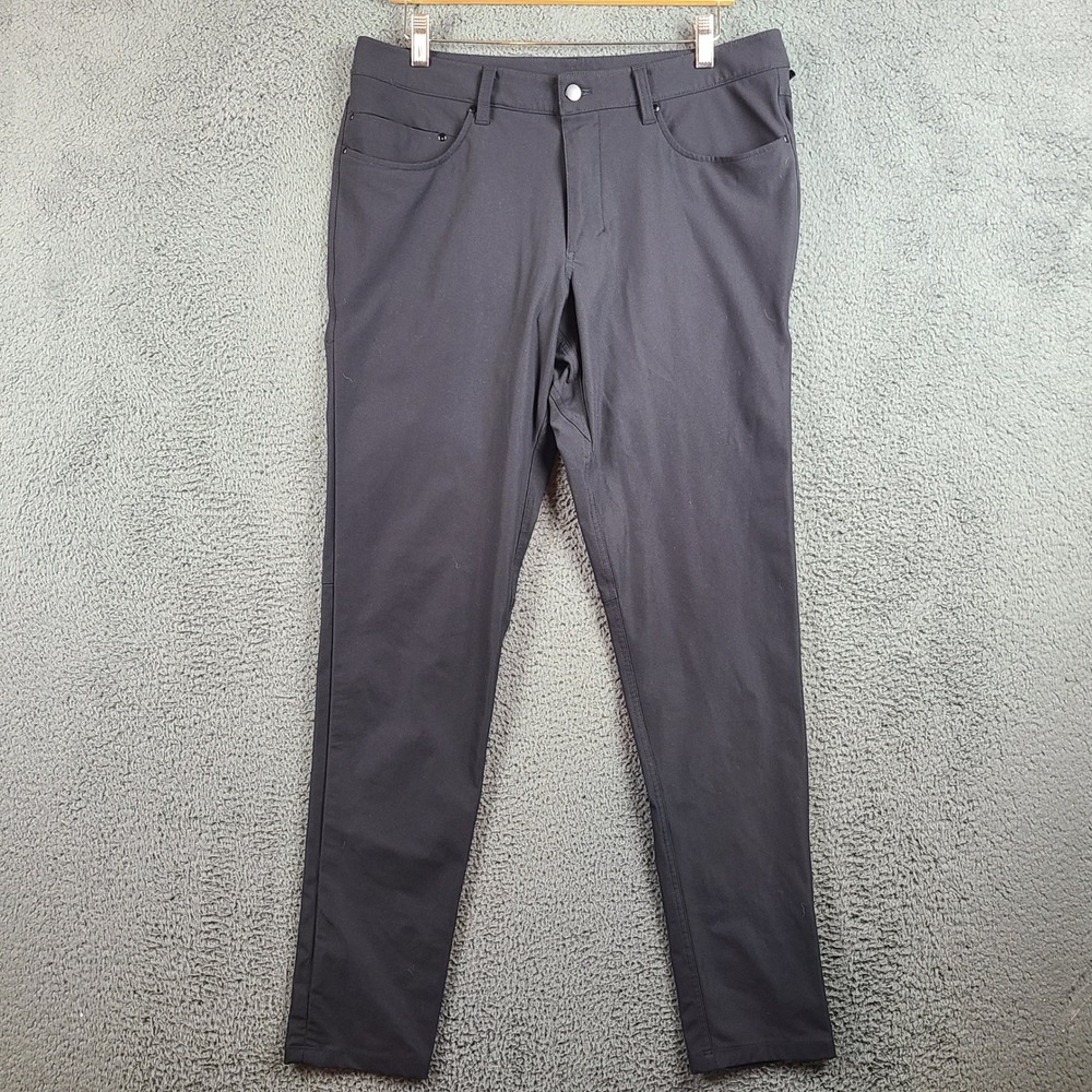 Lululemon ABC Pant Slim Fit 34 Black Warpstreme 5 Pocket Trousers LM5593s